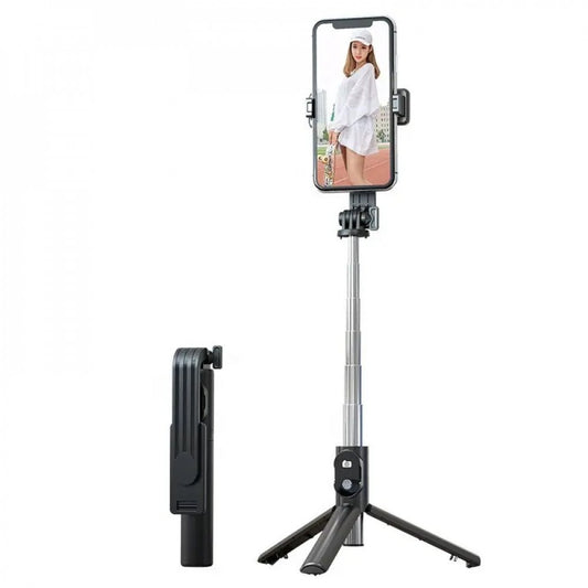 Jolbi Daily-LED Selfie Stick & Tripod with Wireless Remote and Fill Light – All-in-One for Universal Smartphones (Black)