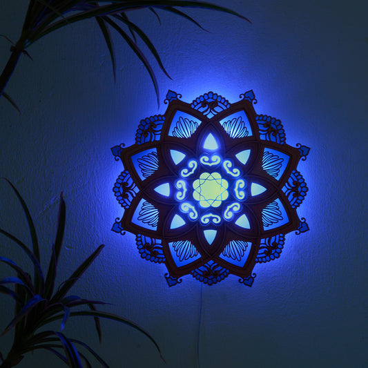 Jolbi Daily-Boho Wood Wall Lamp – Ambient Light for Meditation & Gifts